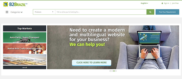 巴西領(lǐng)先的B2B平臺(tái)B2Brazil